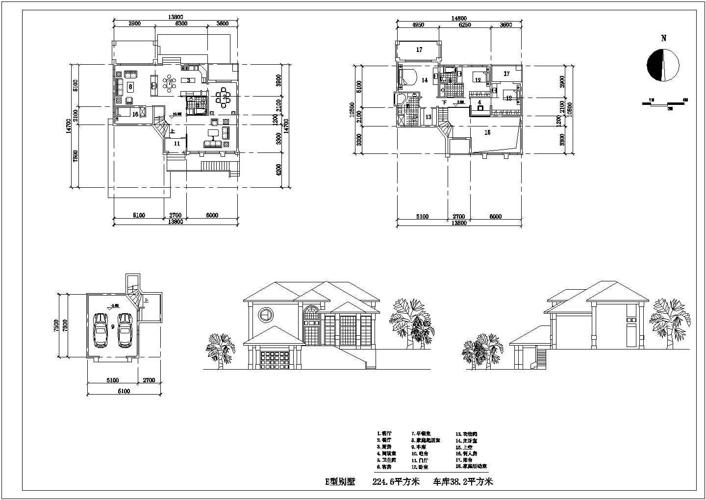 某商业楼盘现代多层独栋精装别墅建筑方案设计施工CAD图纸