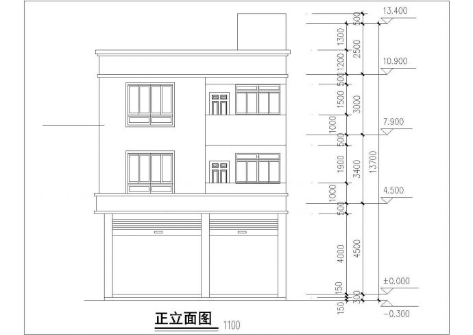 农村异型住宅cad建筑设计施工图纸_图1