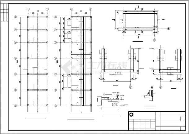 南昌市某大型炼油厂钢筋砼结构油水池及卸油池结构设计CAD图纸-图一