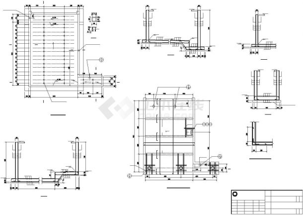 南昌市某大型炼油厂钢筋砼结构油水池及卸油池结构设计CAD图纸-图二