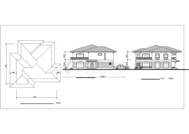 某商业楼盘现代多层精装别墅单体建筑方案设计施工CAD图纸-图一