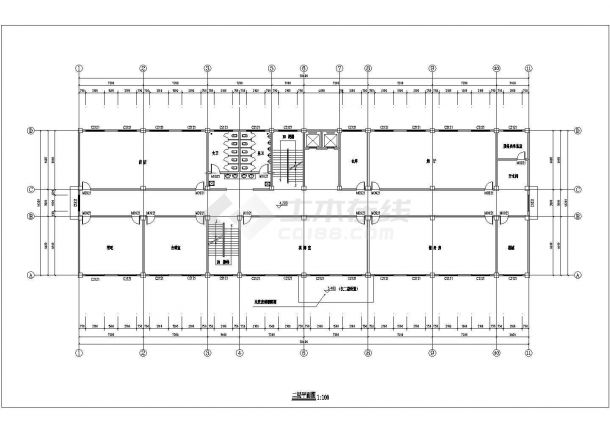 南阳市某5000平米6层钢混框架结构商务宾馆建筑结构设计CAD图纸-图一