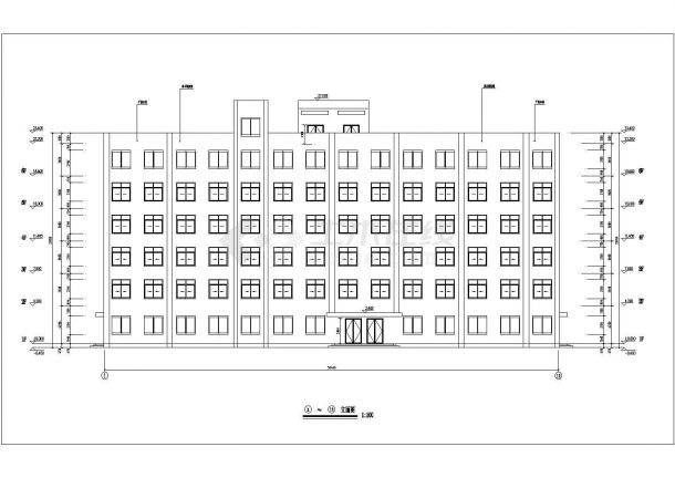 南阳市某5000平米6层钢混框架结构商务宾馆建筑结构设计CAD图纸-图二