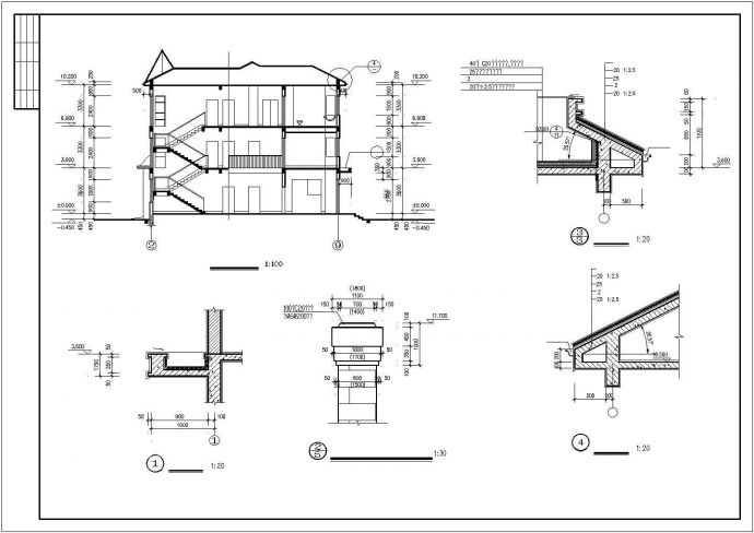 某现代商业精品多层别墅单体建筑方案设计施工CAD图纸_图1