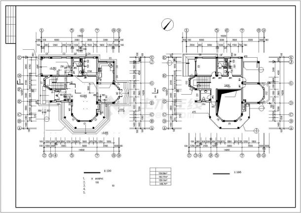 某现代商业精品多层别墅单体建筑方案设计施工CAD图纸-图二