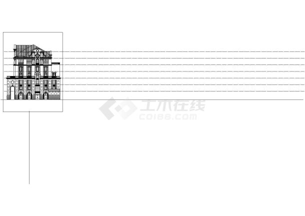 某现代商业精品别墅单体建筑扩出方案设计施工CAD图纸-图二