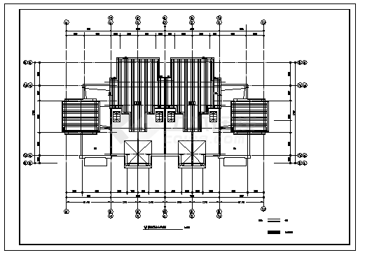 三层组合联排别墅建筑施工cad图(带地下室设计图，共六张)-图二