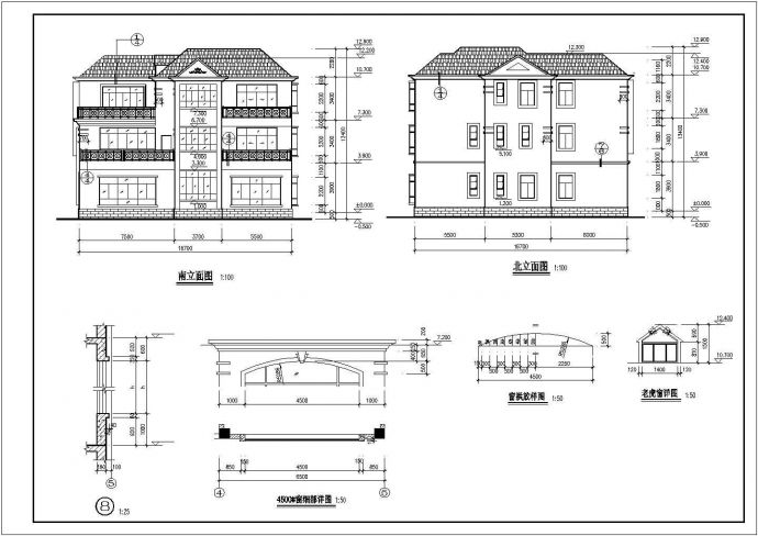 某现代商业楼盘高级别墅单体建筑全套方案设计施工CAD图纸_图1