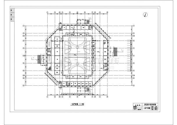 北京某重点大学2层钢结构体育馆全套建筑设计CAD图纸-图二
