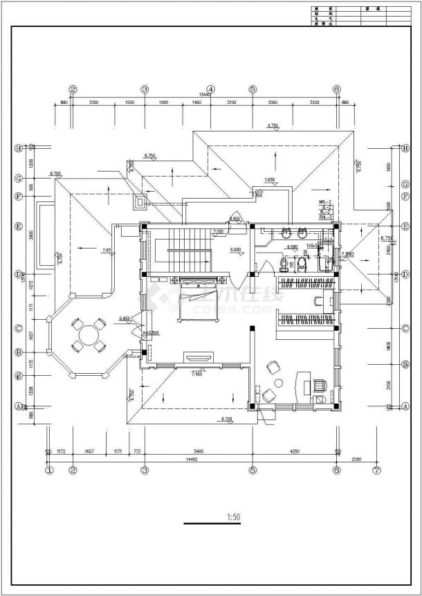 某地3层单体别墅水施工设计图-图二