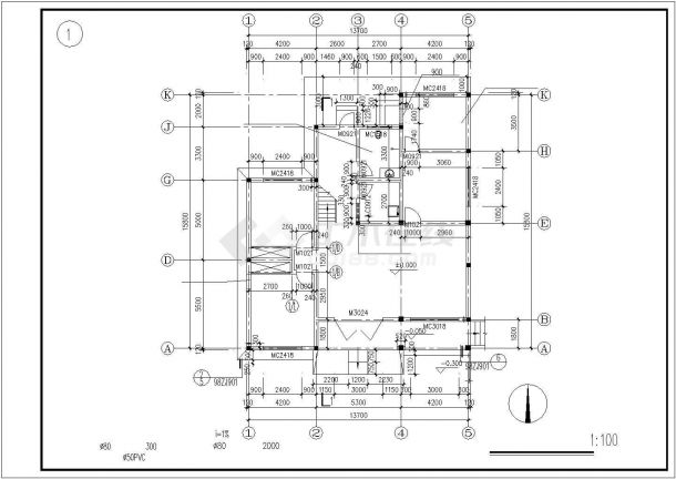 3层：长15.8米 宽13.7米 砌体结构农村别墅建施结施【建筑图 结构图】-图二