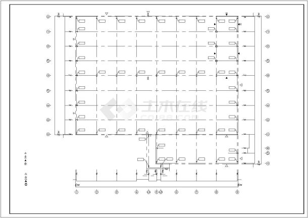 广州某带吊车的钢结构厂房结施设计CAD图-图一