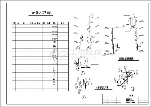 3层园林别墅水施设计图纸全套-图一