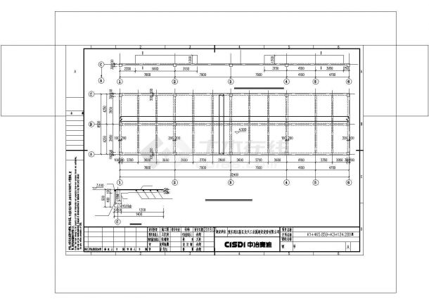 西兰高速公路某隧道路段单层框架结构管理用房全套结构设计CAD图纸-图二