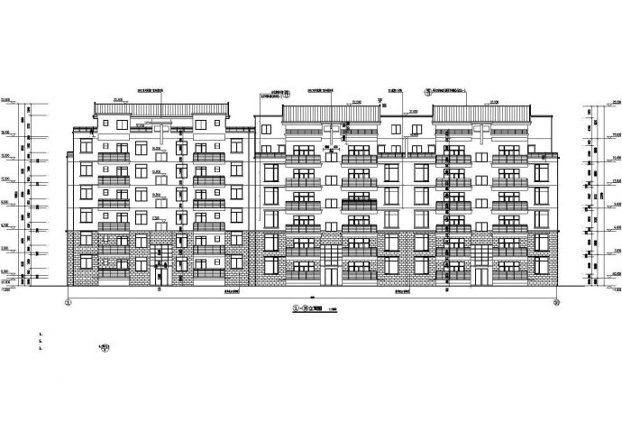 贵阳市塞纳花园 小区4800平米6+1层砖混结构住宅楼建筑设计CAD图纸_图1