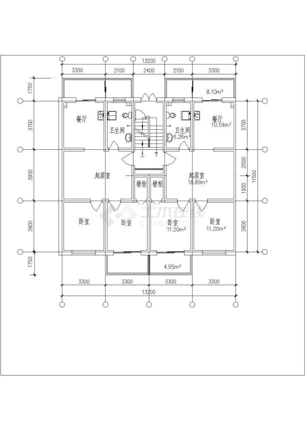 【深圳】某广场高档大户型商住楼全套施工设计cad图纸-图二