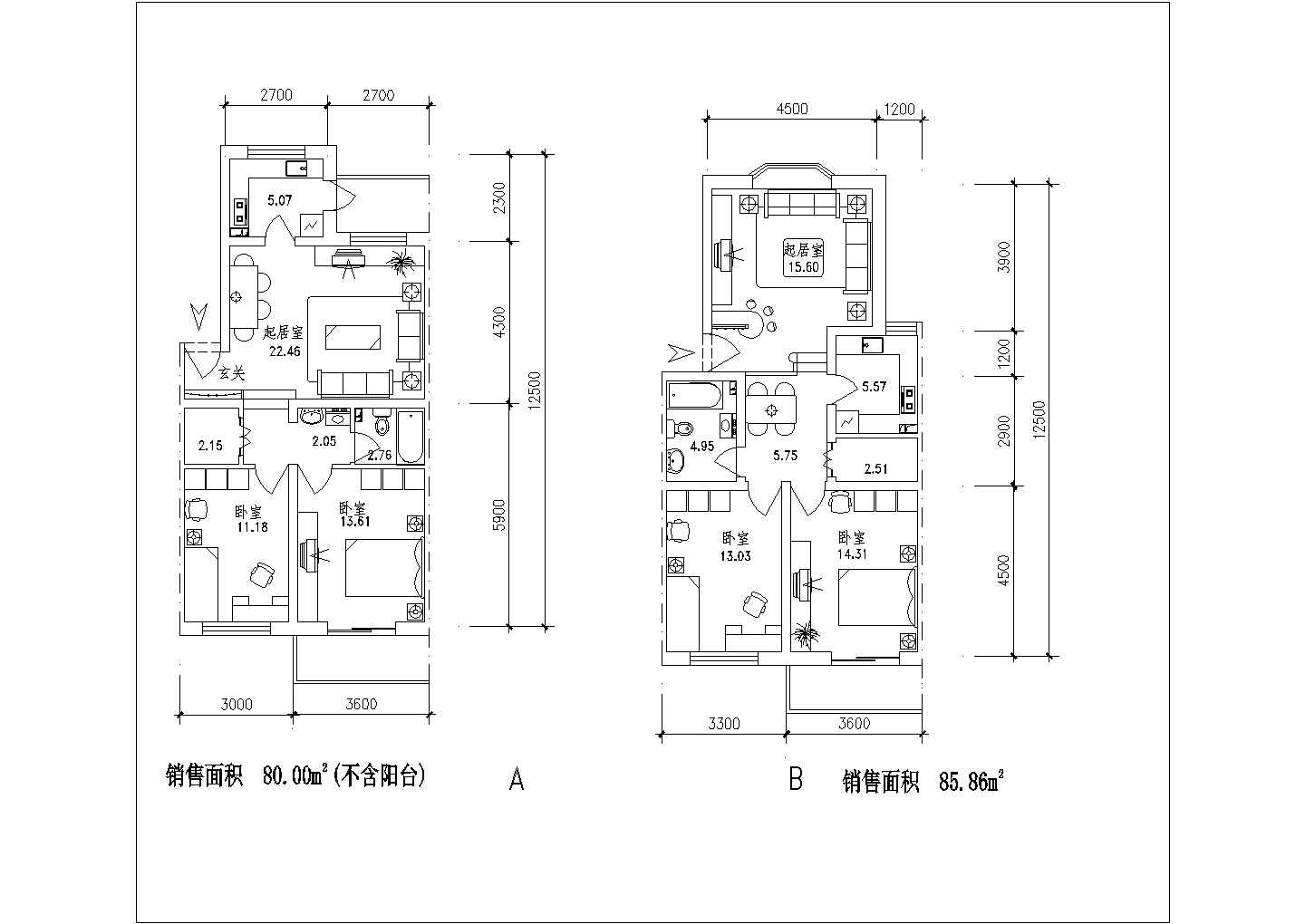 【深圳】某广场高档大户型商住楼全套施工设计cad图纸