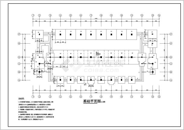 某六层框架结构教学楼设计cad 全套结构施工图纸（ 含设计说明）-图二