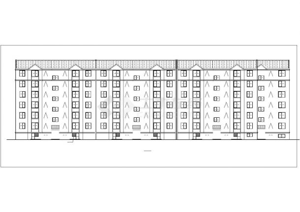 无锡市某小区6800平米6层砖混结构住宅楼建筑设计CAD图纸（含半地下室）-图二