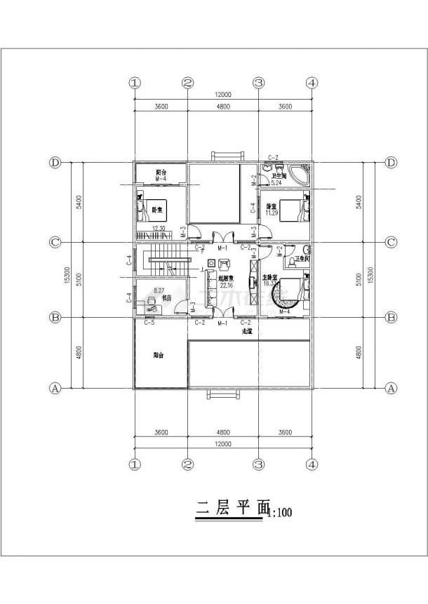 扬州市某地富裕新村住宅楼全套建筑施工设计cad图纸-图二