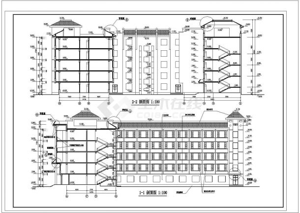 某学校五层砖混结构学生公寓楼（10402㎡）设计cad全套建筑施工图（含设计说明）-图一