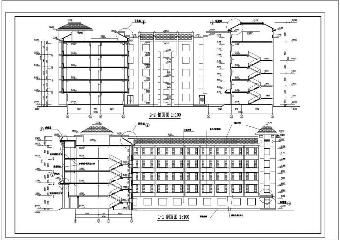 某学校五层砖混结构学生公寓楼（10402㎡）设计cad全套建筑施工图（含设计说明）_图1