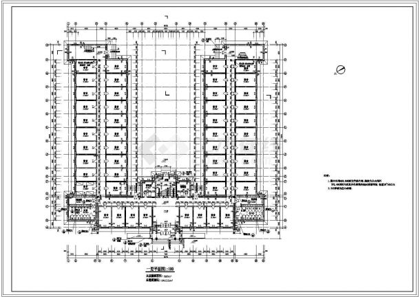 某学校五层砖混结构学生公寓楼（10402㎡）设计cad全套建筑施工图（含设计说明）-图二