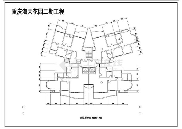 重庆海天花园二期工程高层住宅全套规划图纸-图二
