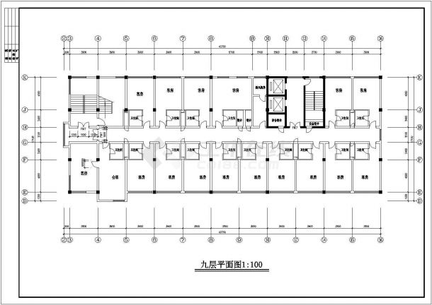 某城市的学校高层综合楼方案建筑施工设计详图-图一