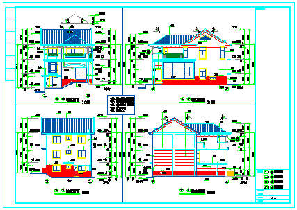 实用3层别墅CAD施工设计图(附效果图)-图一