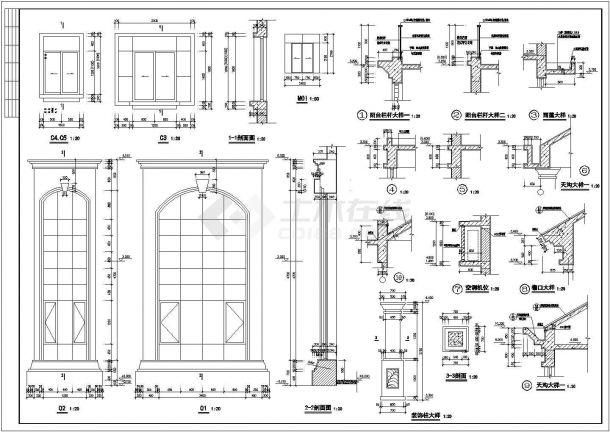 东莞市三层框架结构B型别墅施工cad图纸（含施工说明）-图二