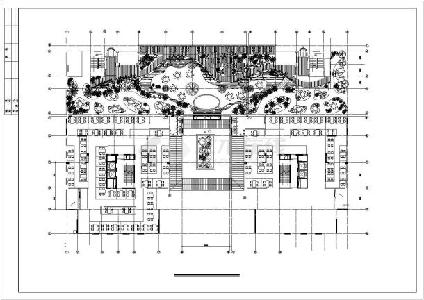 某商务会所室内景观规划设计cad总平面方案图-图一