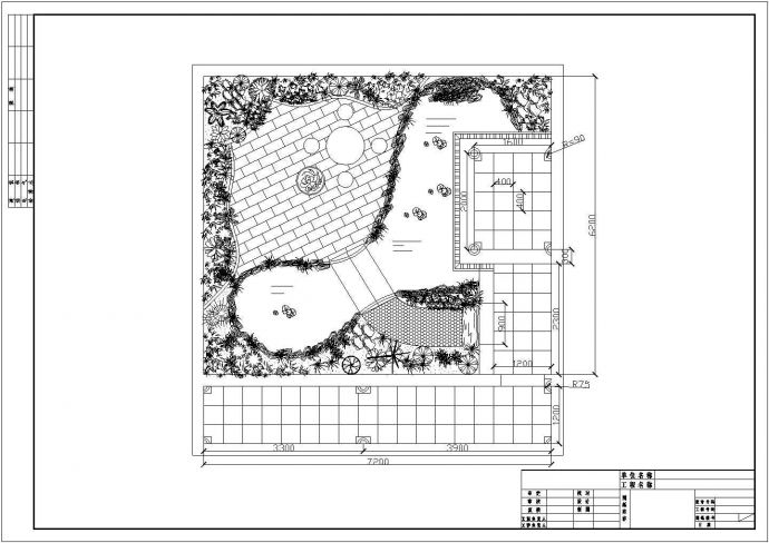 某私家花园绿化规划设计cad总平面配置图_图1
