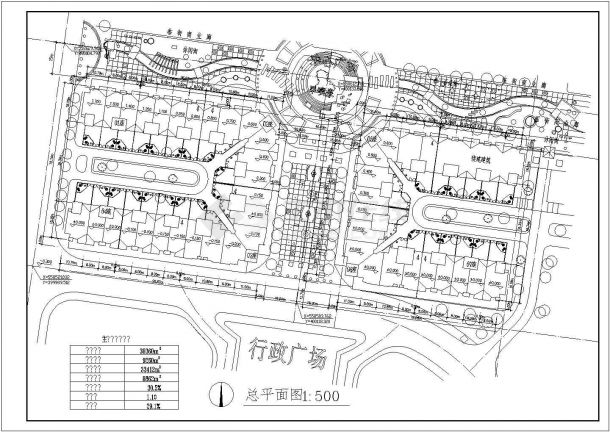 某高级花园住宅小区规划设计cad总平面方案图（含经济技术指标）-图一