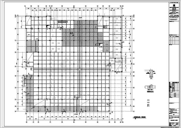 西安市某重点高校3层框架结构学生食堂全套结构设计CAD图纸-图一