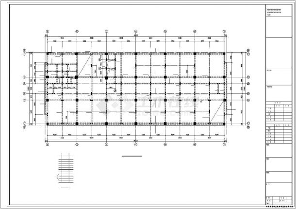 渭南市西青路某社区11层框架结构商住楼结构设计CAD图纸（1-3层商用）-图二