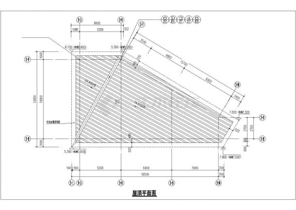 北京市某大型商业街164平米单层框架结构商业楼建筑结构设计CAD图纸-图一