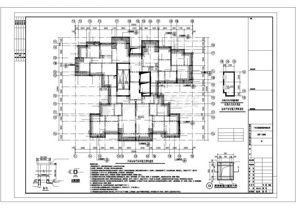扬州市星河苑小区16000平32层剪力墙结构住宅楼全套结构设计CAD图纸-图一
