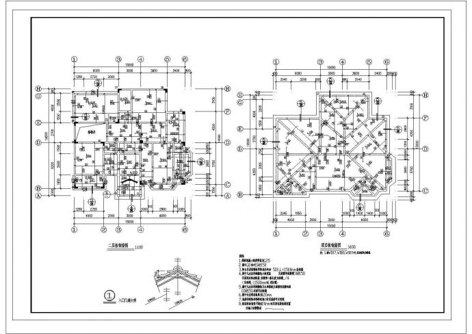 长15米 宽14.5米 2层358平米别墅建施结施【总平 建筑图 结构图】._图1