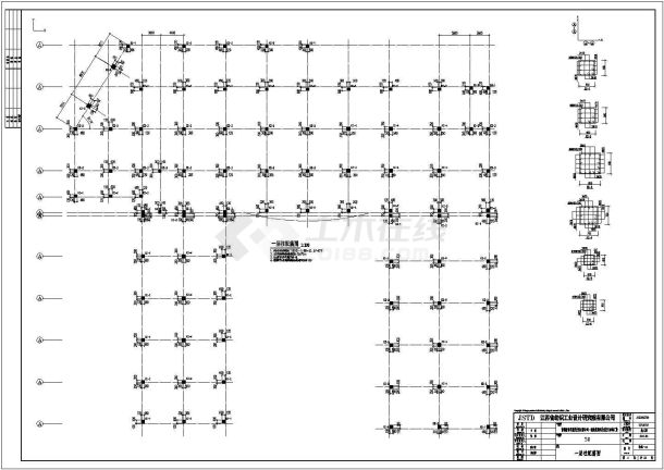 某五层框架结构医疗产业园标准厂房设计cad全套结构施工图（含设计说明）-图一
