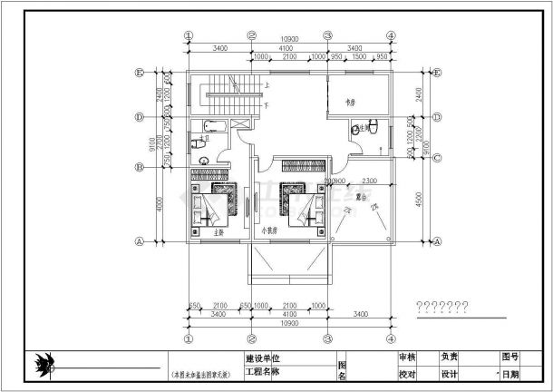 某两层砖混结构独栋别墅设计cad全套建筑施工图（含设计说明，含结构设计，含水电设计，含效果图）-图二