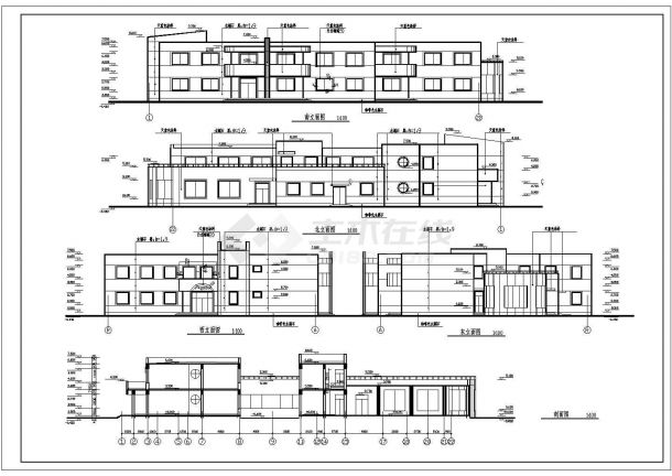 某地方六班幼儿园建筑施工cad图-图二