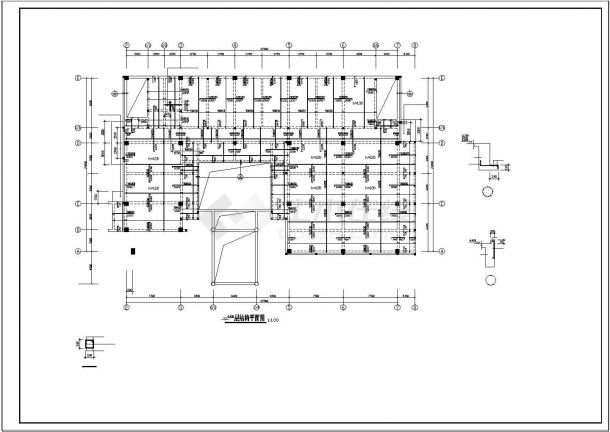 办公楼设计_江苏某六层框架结构办公楼结构设计cad图纸（7度抗震）-图一