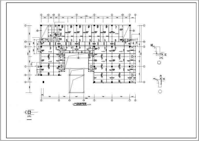 办公楼设计_江苏某六层框架结构办公楼结构设计cad图纸（7度抗震）_图1