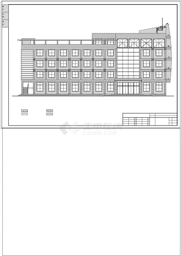 办公楼设计_某20米框架结构五层办公楼建筑设计cad图纸-图一