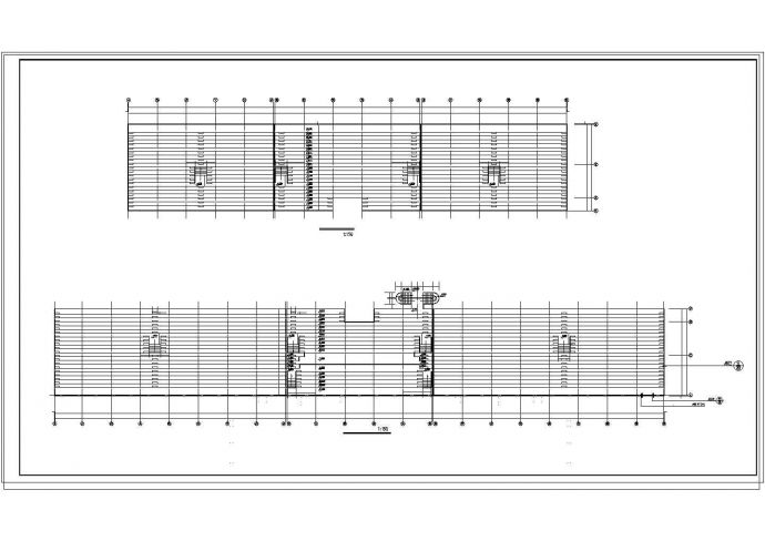 某地3层框架结构体育馆建筑设计cad施工图纸_图1