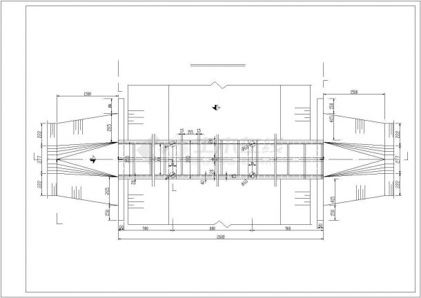渡槽设计平面剖面图（平面图 A-A B-B C-C的剖面图）-图一