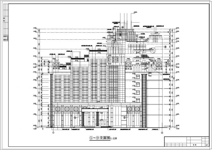 某地九层酒店cad建筑设计施工图纸_图1