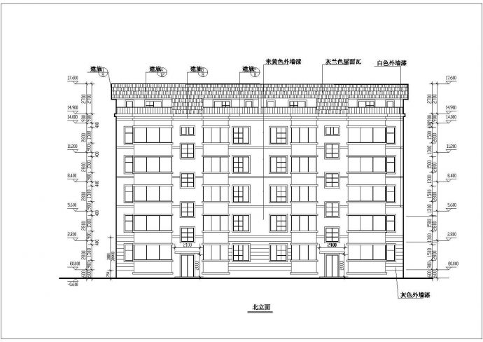 某多层带阁楼层框架结构住宅楼设计cad详细建筑施工图_图1