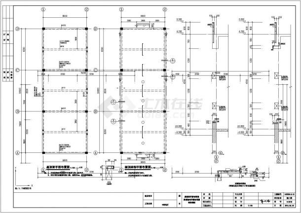 合肥市某物流中心225平米单层砖混结构变电所建筑+结构设计CAD图纸-图二